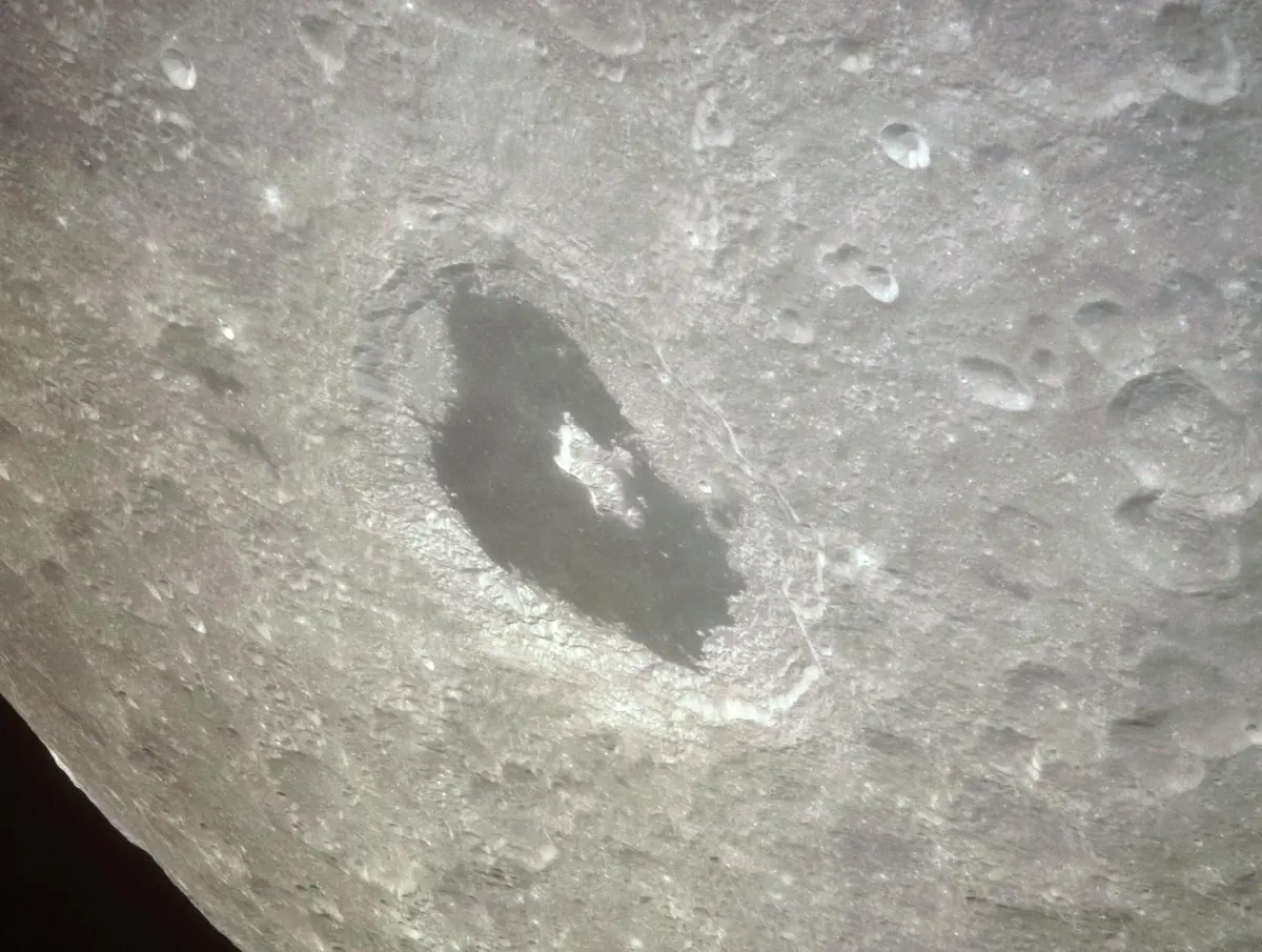 The far side crater Tsiolkovsky, photographed as Apollo 13 swung around the Moon, 14 April 1970 (AS13-60-8659)