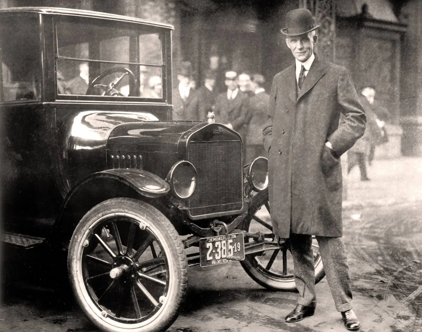 Henry Ford with a Model T in Buffalo, New York, 1921.