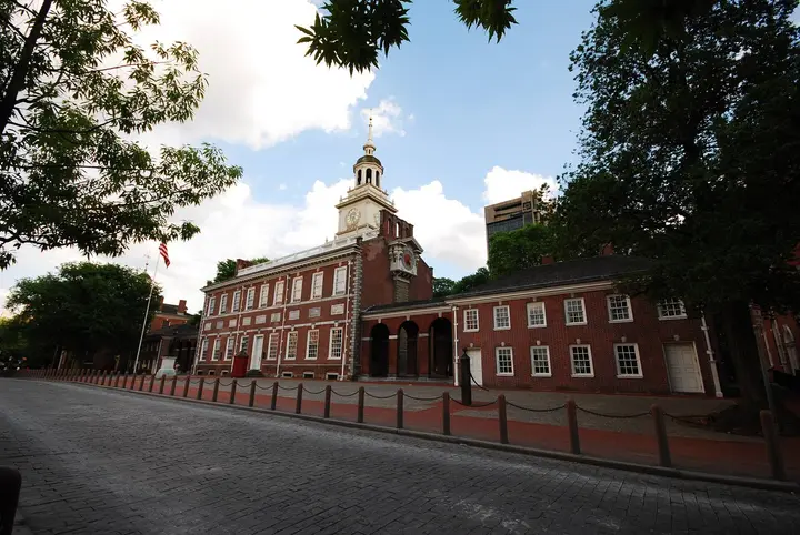 Independence Hall, the old Pennsylvania State House, where the Convention met behind closed doors from May to September 1787.