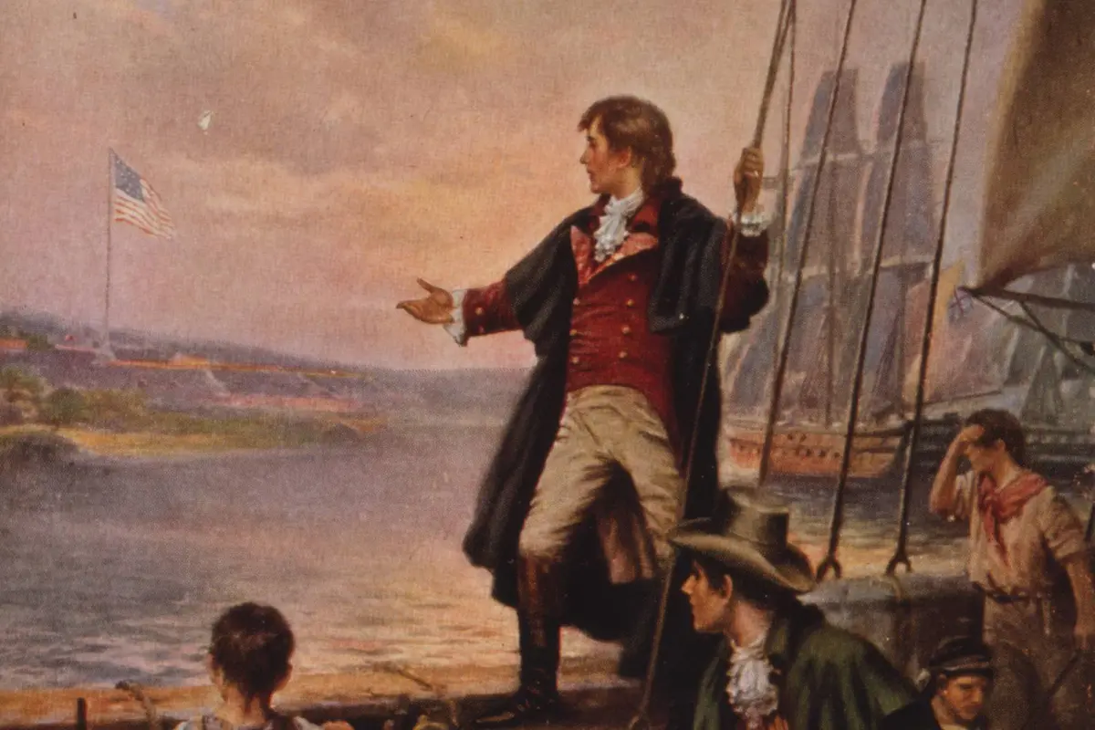 By Dawn’s Early Light: Francis Scott Key sees the flag still flying over Fort McHenry (Edward Percy Moran, 1913).