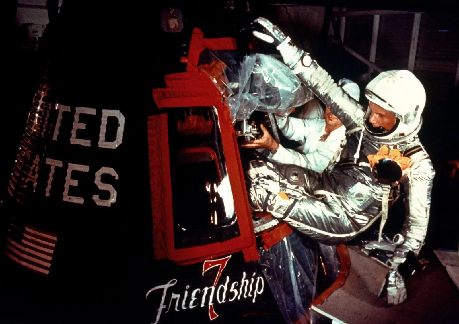 John Glenn climbs into Friendship 7 during the final countdown, 20 February 1962 (KSC-JohnGlenn-0006)