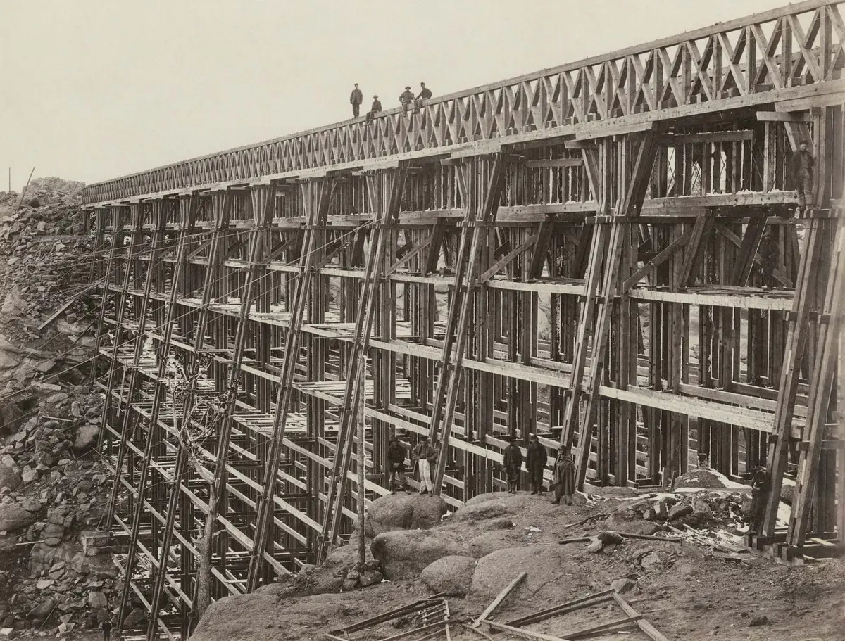 The Union Pacific's timber bridge over Dale Creek in the Wyoming Black Hills