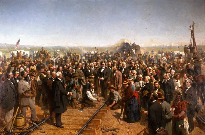 The Driving of the Last Spike, Thomas Hill's 1881 painting of the ceremony at Promontory Summit