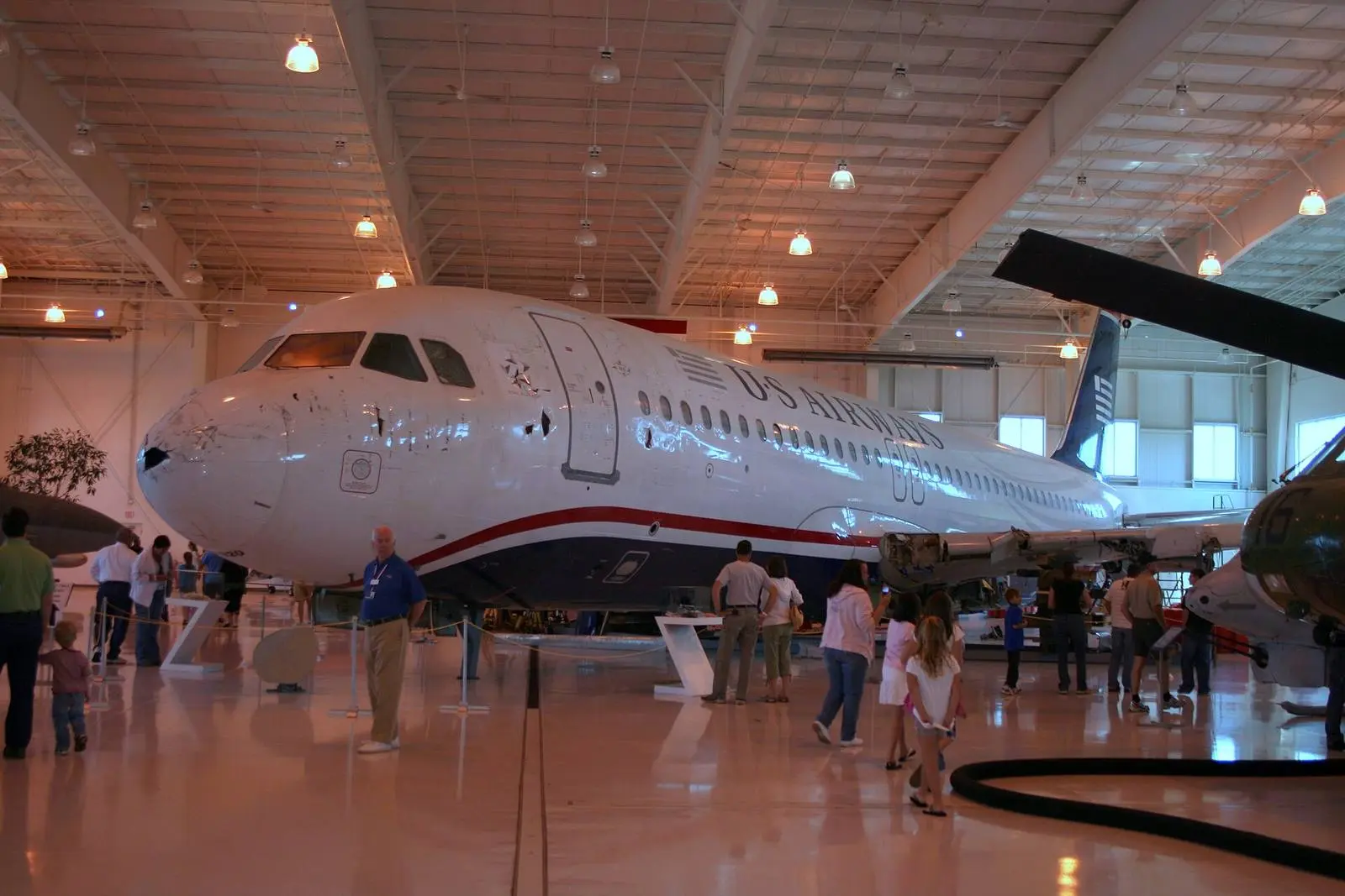 N106US, the airplane of Flight 1549, on display in Charlotte, the city it was bound for