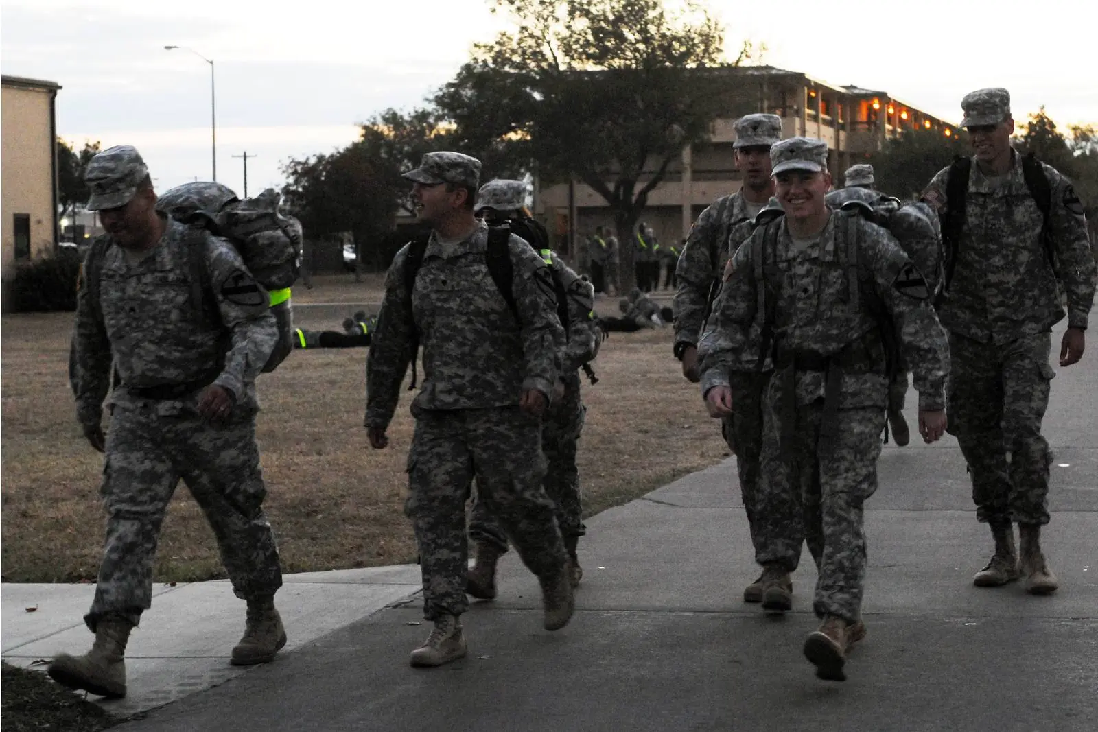 Troopers of today’s 1st Battalion, 7th Cavalry set out on a 7.1-mile ruck march honoring the veterans of Ia Drang, 16 November 2012.