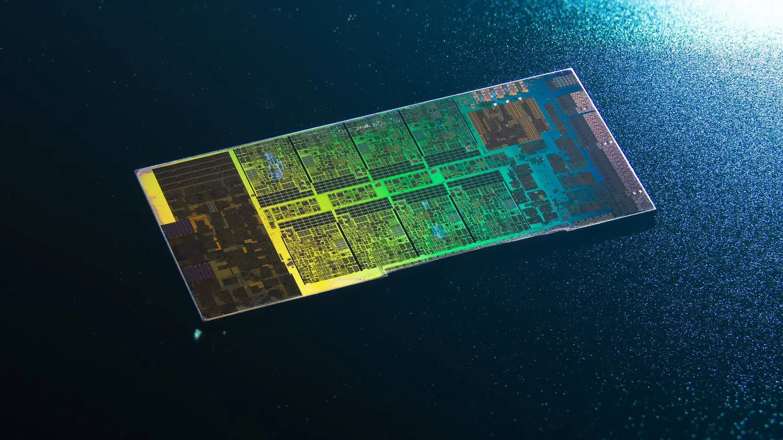 An Intel Core i5-11400 processor die from 2021: a whole computer processor on one sliver of silicon