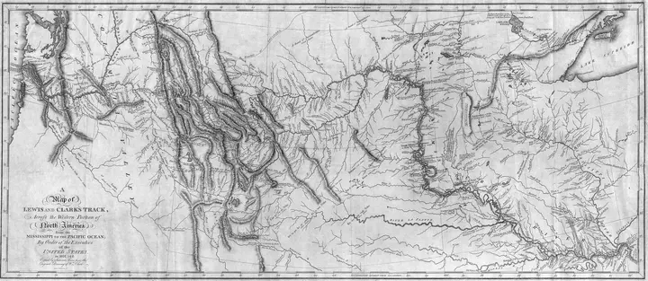 A Map of Lewis and Clark’s Track, Across the Western Portion of North America, from Clark’s original drawing, published 1814.