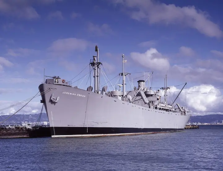 The SS Jeremiah O’Brien, a D-Day veteran and one of two Liberty ships still sailing, at her San Francisco berth.