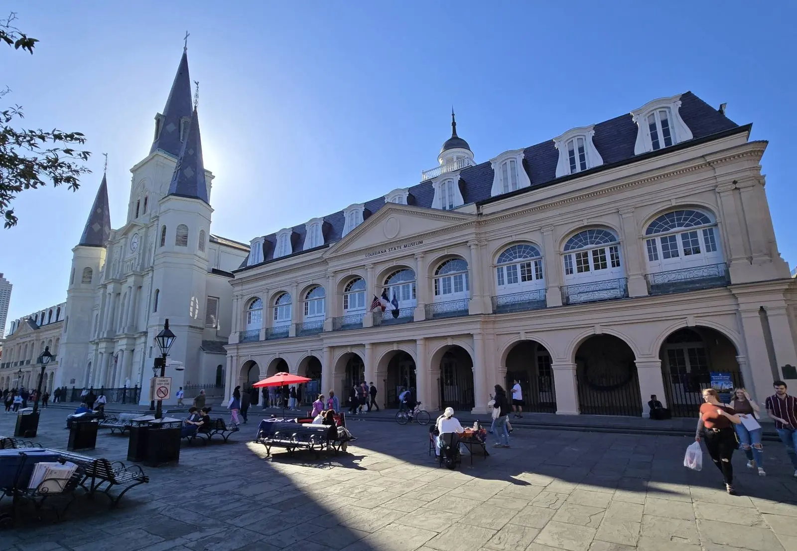 The Cabildo on Jackson Square, New Orleans. In its Sala Capitular, Louisiana passed from France to the United States on 20 December 1803. It is now part of the Louisiana State Museum.