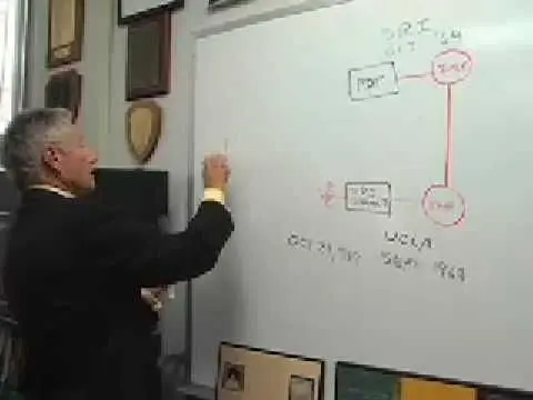 Leonard Kleinrock sketches the first ARPANET link at UCLA