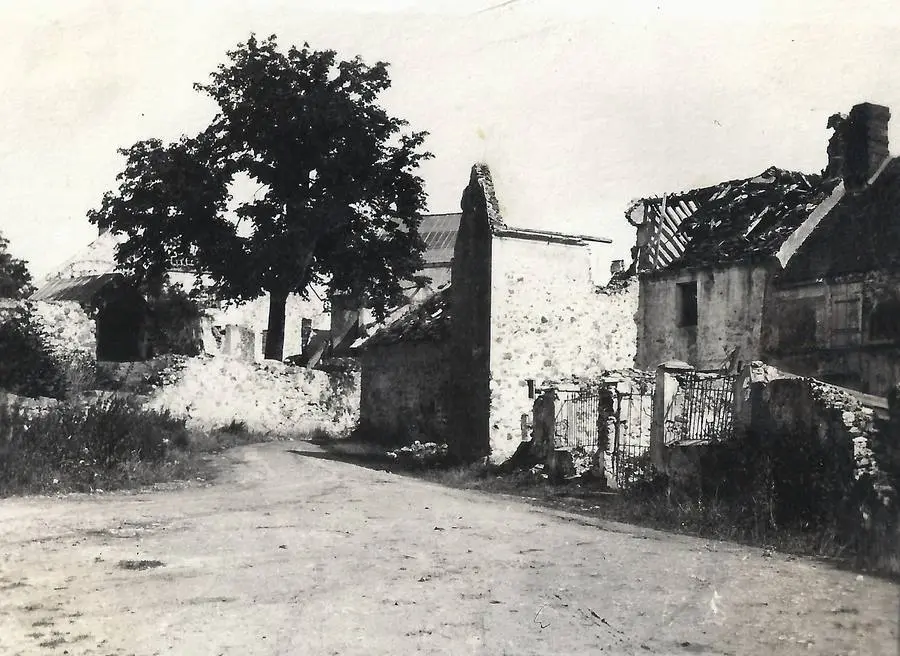 Shell-torn houses in Bouresches, the village the 96th Company took on the night of 6 June 1918