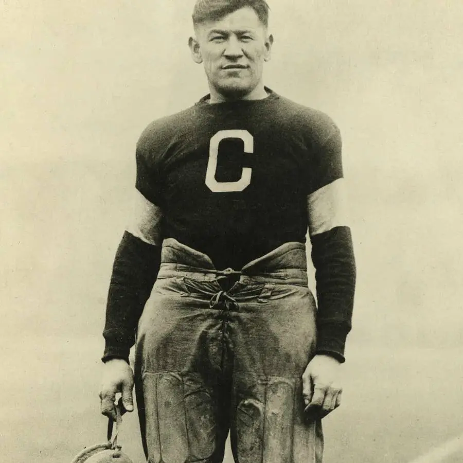 Thorpe in his Canton Bulldogs uniform, between 1915 and 1920