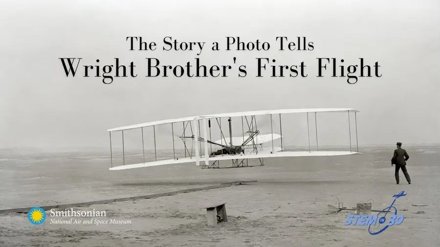 Title card for the Smithsonian video on the first-flight photograph
