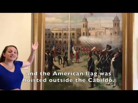 Inside the Cabildo, beside Thulstrup’s painting of the American flag going up over New Orleans.