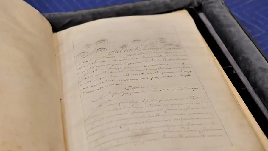 Original Louisiana Purchase documents on display at Louisiana’s Old State Capitol in Baton Rouge, May 2026.