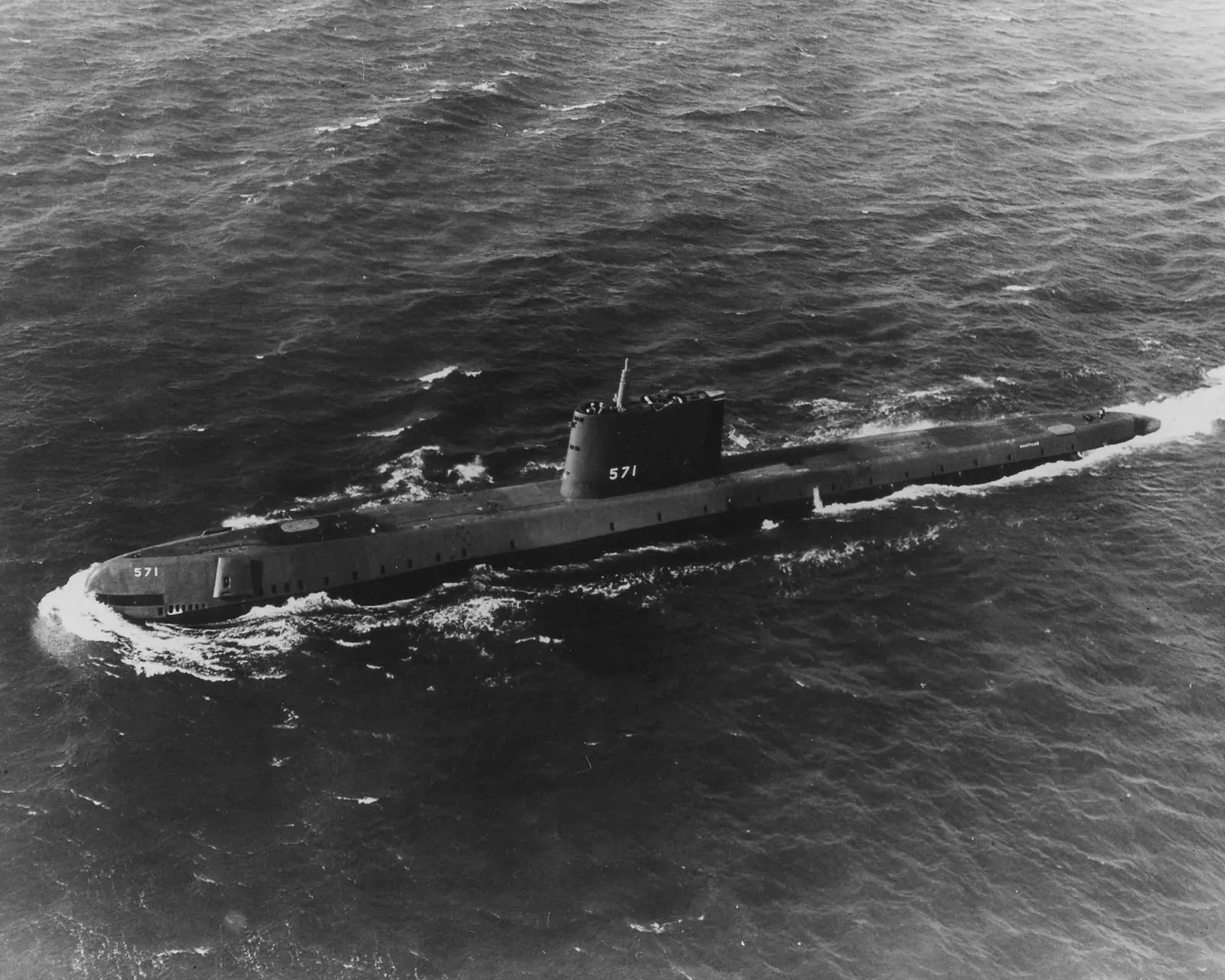 Nautilus on her initial sea trials, 20 January 1955.