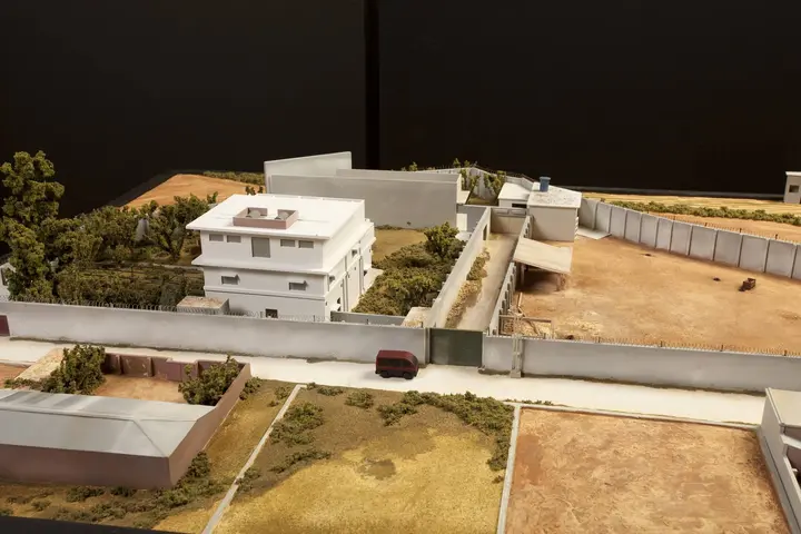 The scale model of the Abbottabad compound used to brief President Obama, now in the CIA Museum