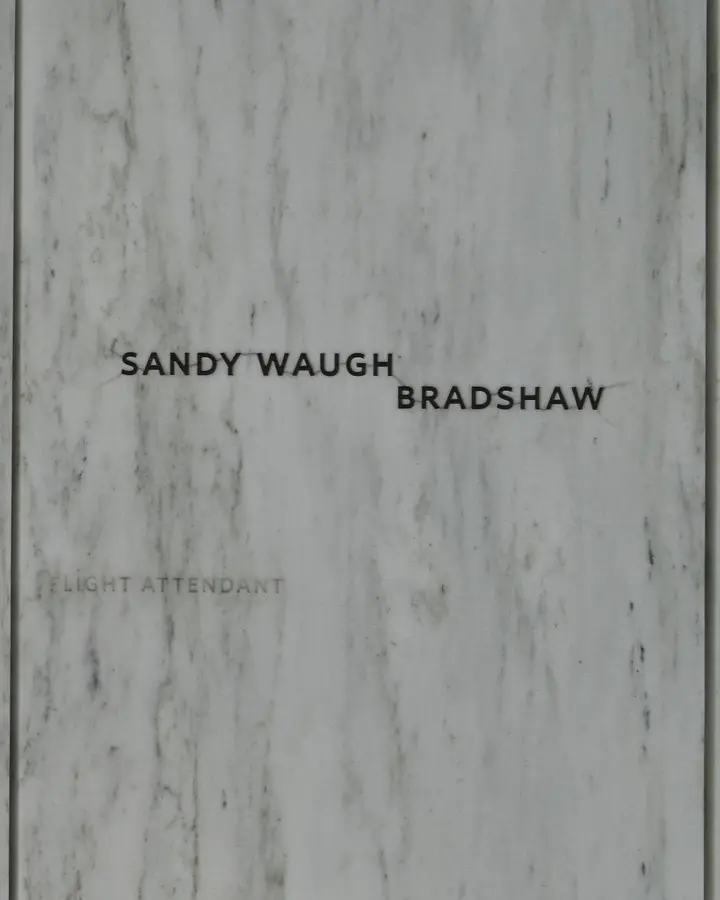 Sandy Bradshaw’s name on the Wall of Names, Flight 93 National Memorial
