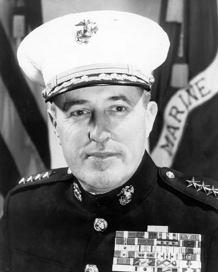 Gen. Raymond G. Davis, USMC, Medal of Honor recipient for the relief of Fox Company at Toktong Pass
