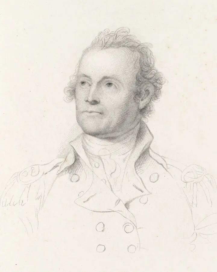 Brigadier General John Glover of Marblehead, stipple engraving by Henry Bryan Hall after John Trumbull's 1794 pencil sketch from life.