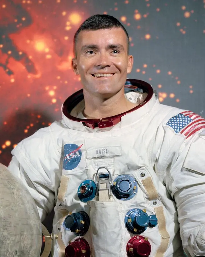 Fred Haise, Apollo 13 lunar module pilot, in his official crew portrait, 1970