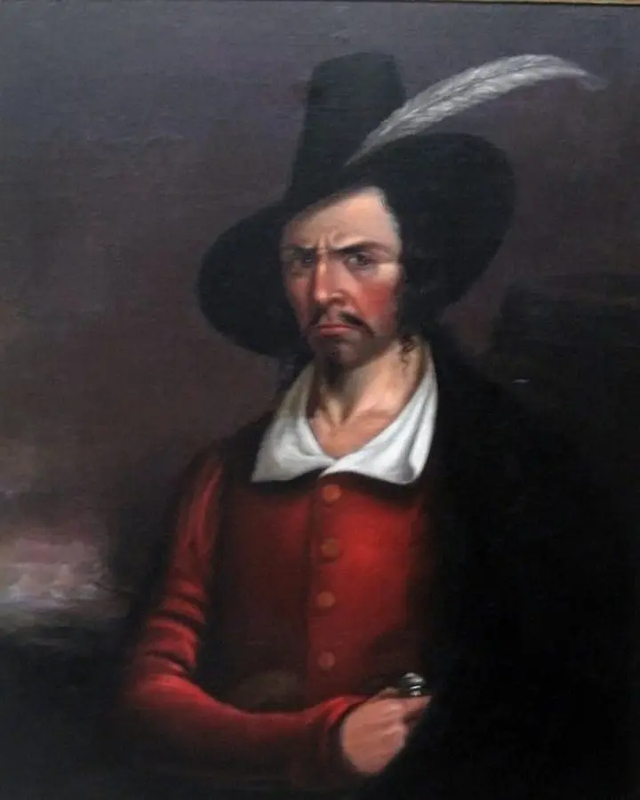 An anonymous early-19th-century portrait traditionally identified as Jean Lafitte, Rosenberg Library, Galveston. No portrait of him made from life is known for certain.