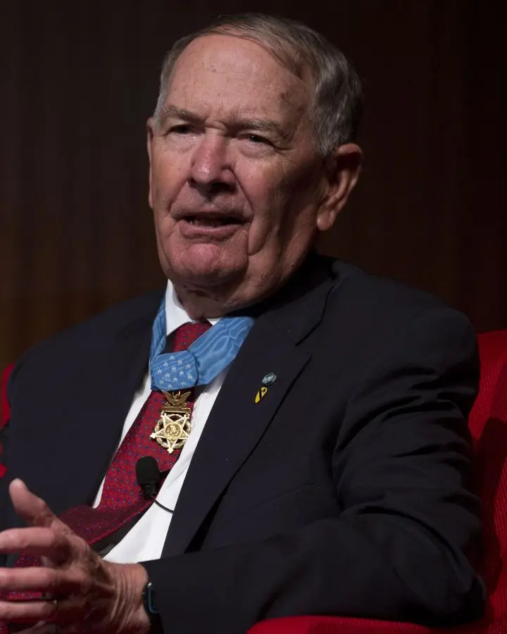 Col. Walter Joseph “Joe” Marm (Ret.) speaks at the LBJ Presidential Library’s Vietnam War Summit, 26 April 2016.
