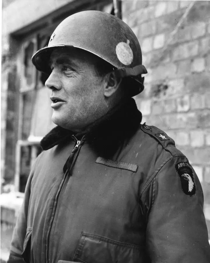 Brig. Gen. Anthony C. McAuliffe at Bastogne, January 1945