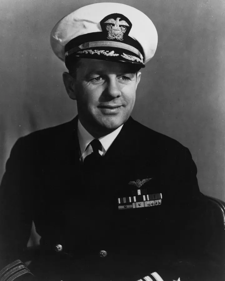 C. Wade McClusky, commander of the Enterprise Air Group at Midway, photographed circa 1943 (NH 93187).