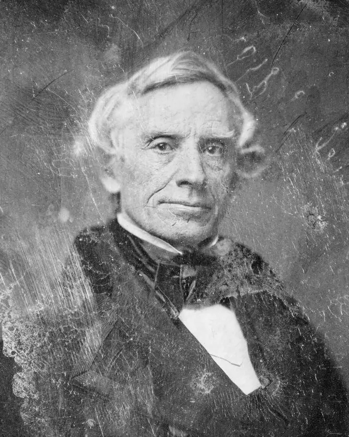 Samuel F. B. Morse, daguerreotype from Mathew Brady’s studio, between 1844 and 1860.