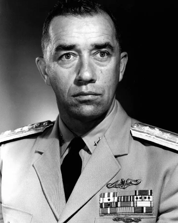 Eugene P. Wilkinson, first commanding officer of Nautilus, in a later official portrait as a rear admiral.
