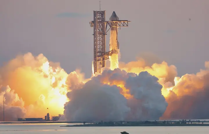 Starship lifts off from Starbase, Texas, on its fifth flight test, 13 October 2024.