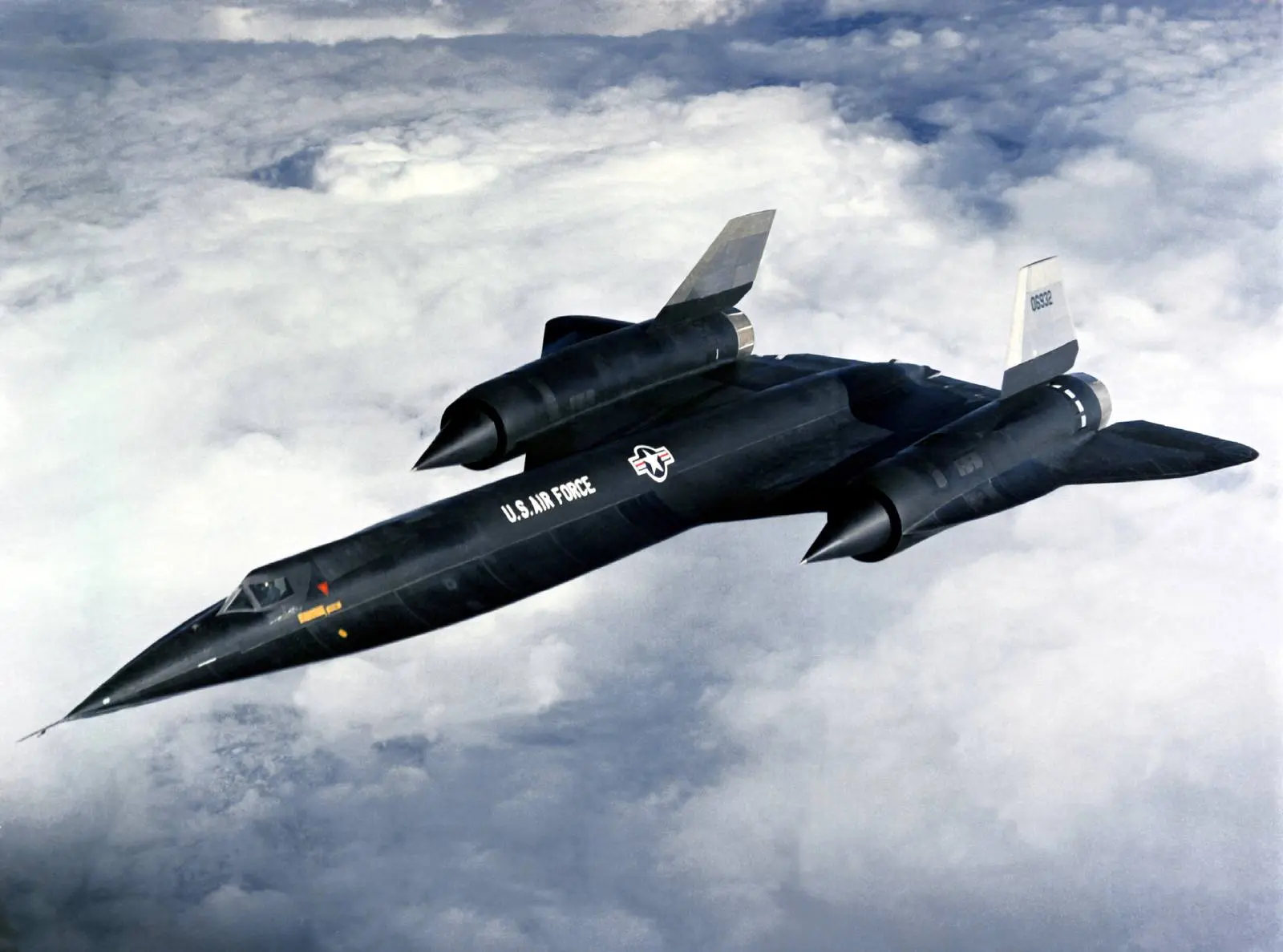 A CIA A-12, the single-seat forerunner of the SR-71, above the clouds.