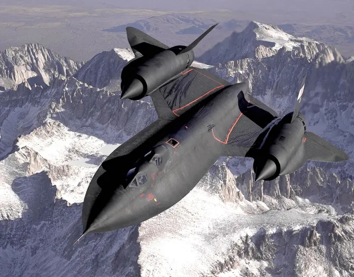 SR-71 Blackbird over the Sierra Nevada