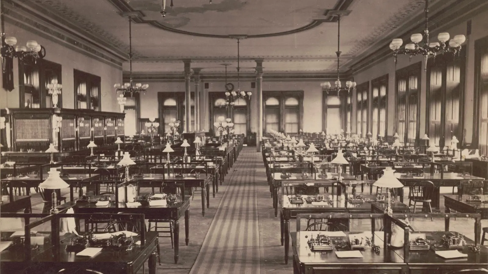 The General Operating Department of the Western Union Telegraph Building in New York, 1875, three decades after the first message.