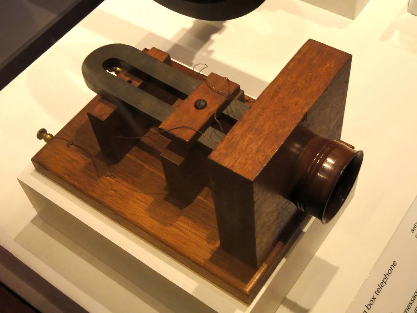 Bell’s box telephone of 1876–1877, one of the first telephones offered to the public, at the Smithsonian’s National Museum of American History.